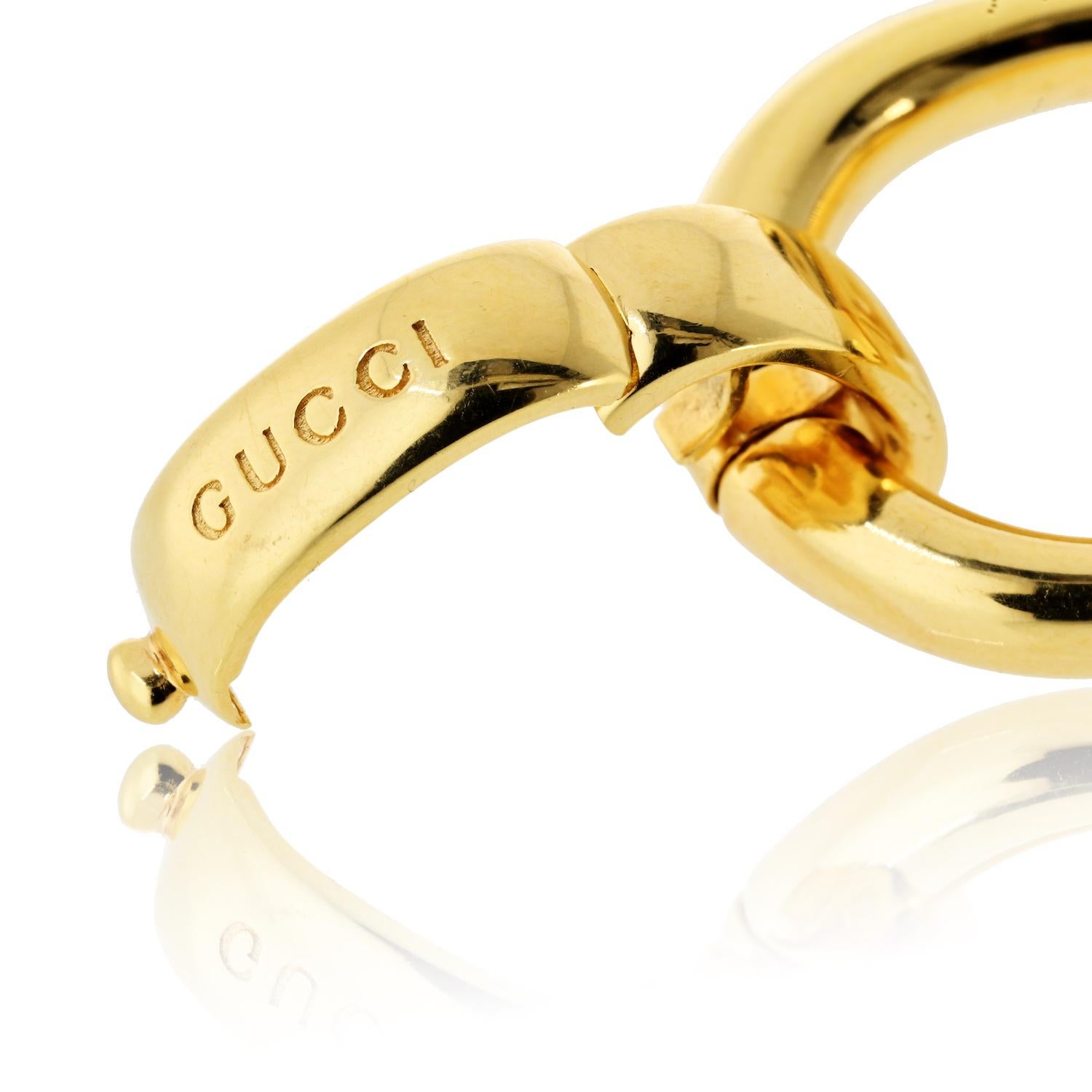 Gucci 18K Yellow Gold Horsebit Vintage Large Link Bracelet In Excellent Condition For Sale In New York, NY