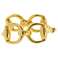 Gucci 18K Yellow Gold Horsebit Vintage Large Link Bracelet