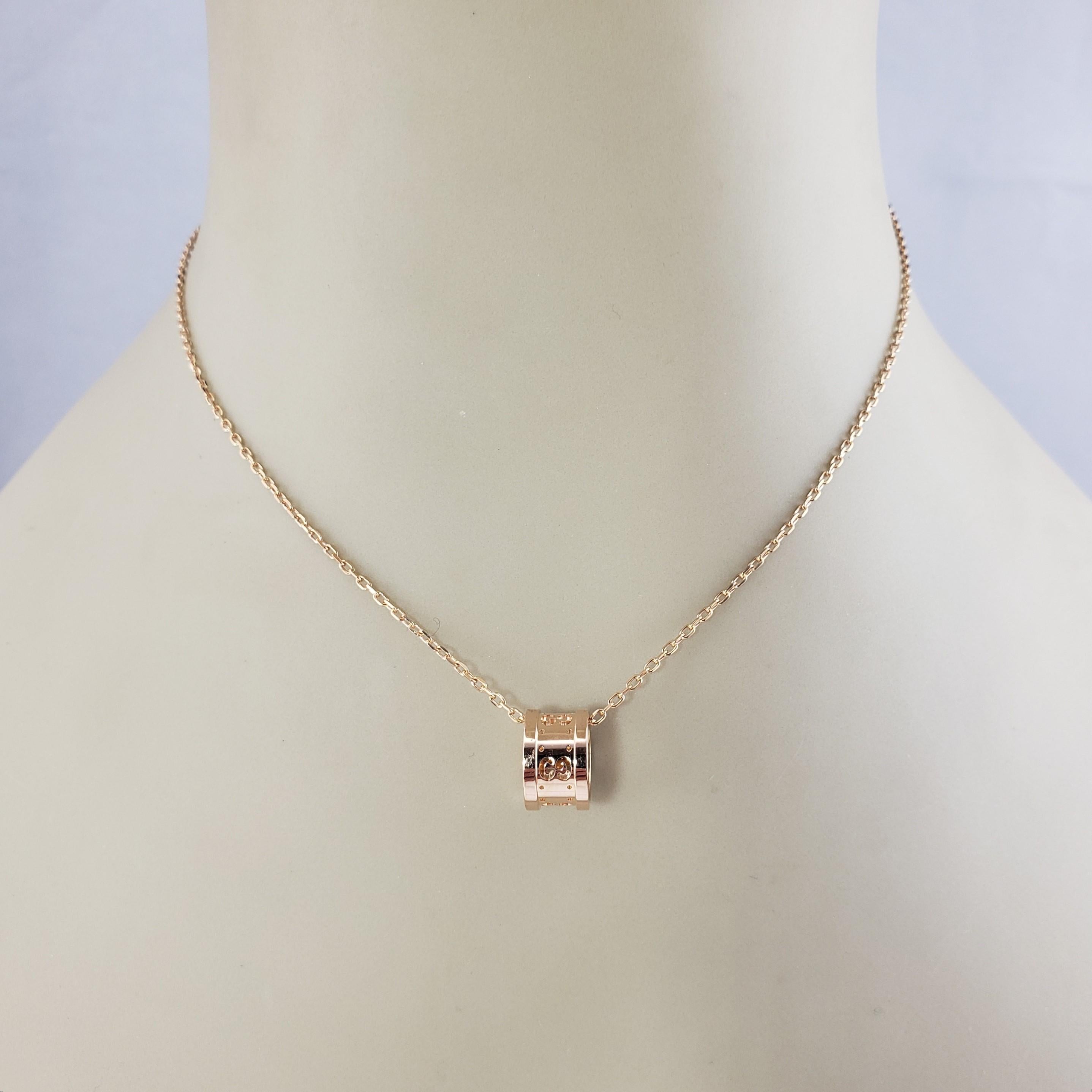 Women's Gucci 18K Yellow Gold Icon Twirl Pendant Necklace #15414