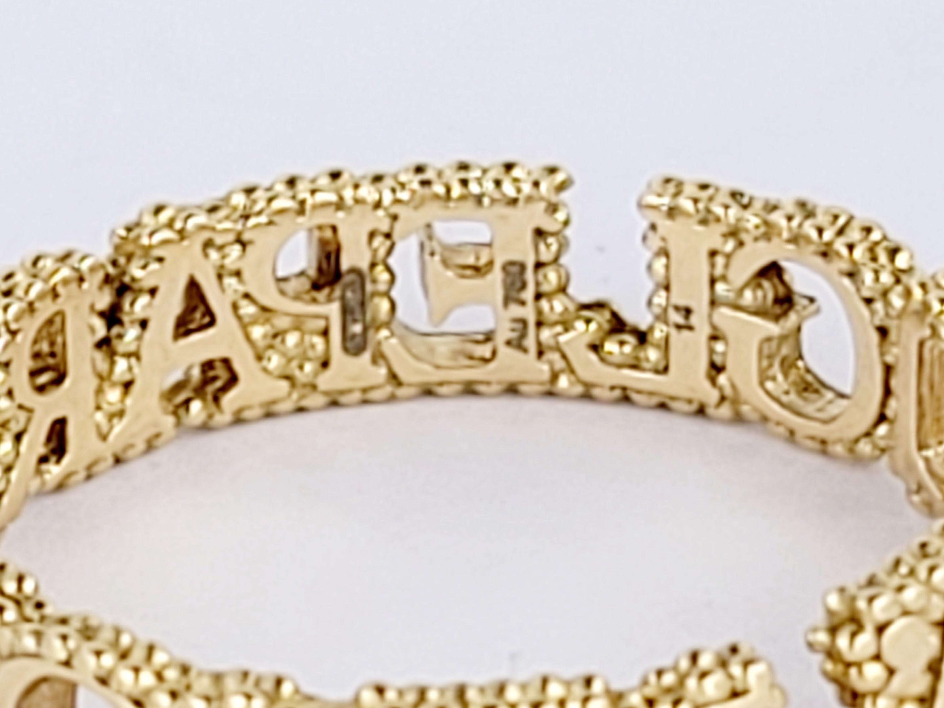 L'Aveugle Gucci en or jaune 18 carats  Par Amour Bague taille 6,75 Pour femmes en vente
