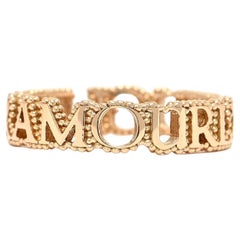 Gucci L'Aveugle de oro amarillo de 18 quilates  Anillo Par Amour Talla 6.75