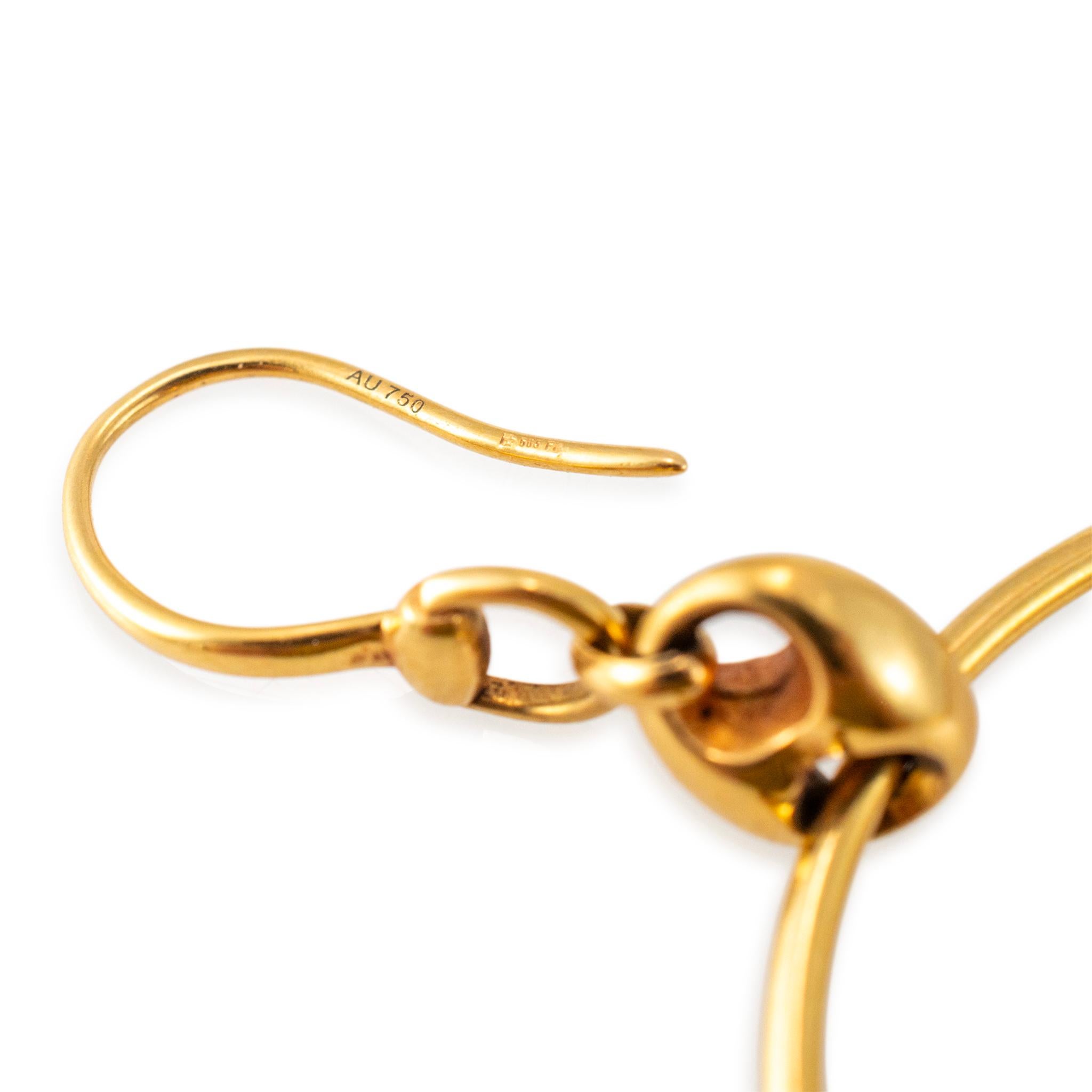 Gucci 18K Yellow Gold Marina Chain Hoop Dangle Earrings 1