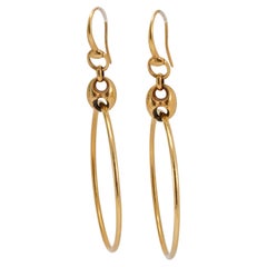 Pendientes colgantes de aro con cadena Marina Gucci de oro amarillo de 18 quilates