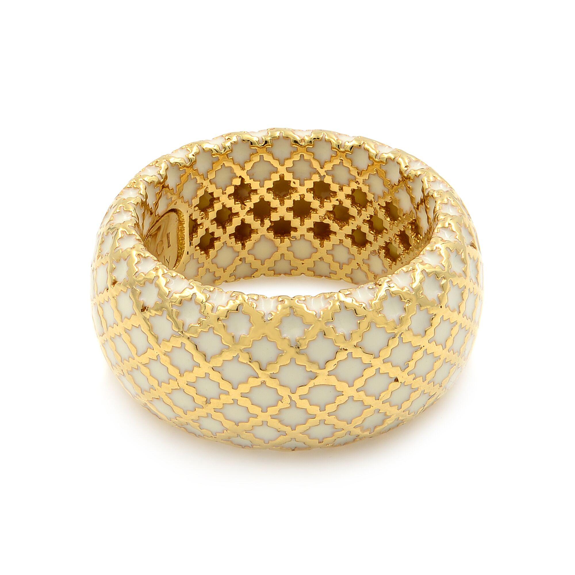 gucci gold enamel rings
