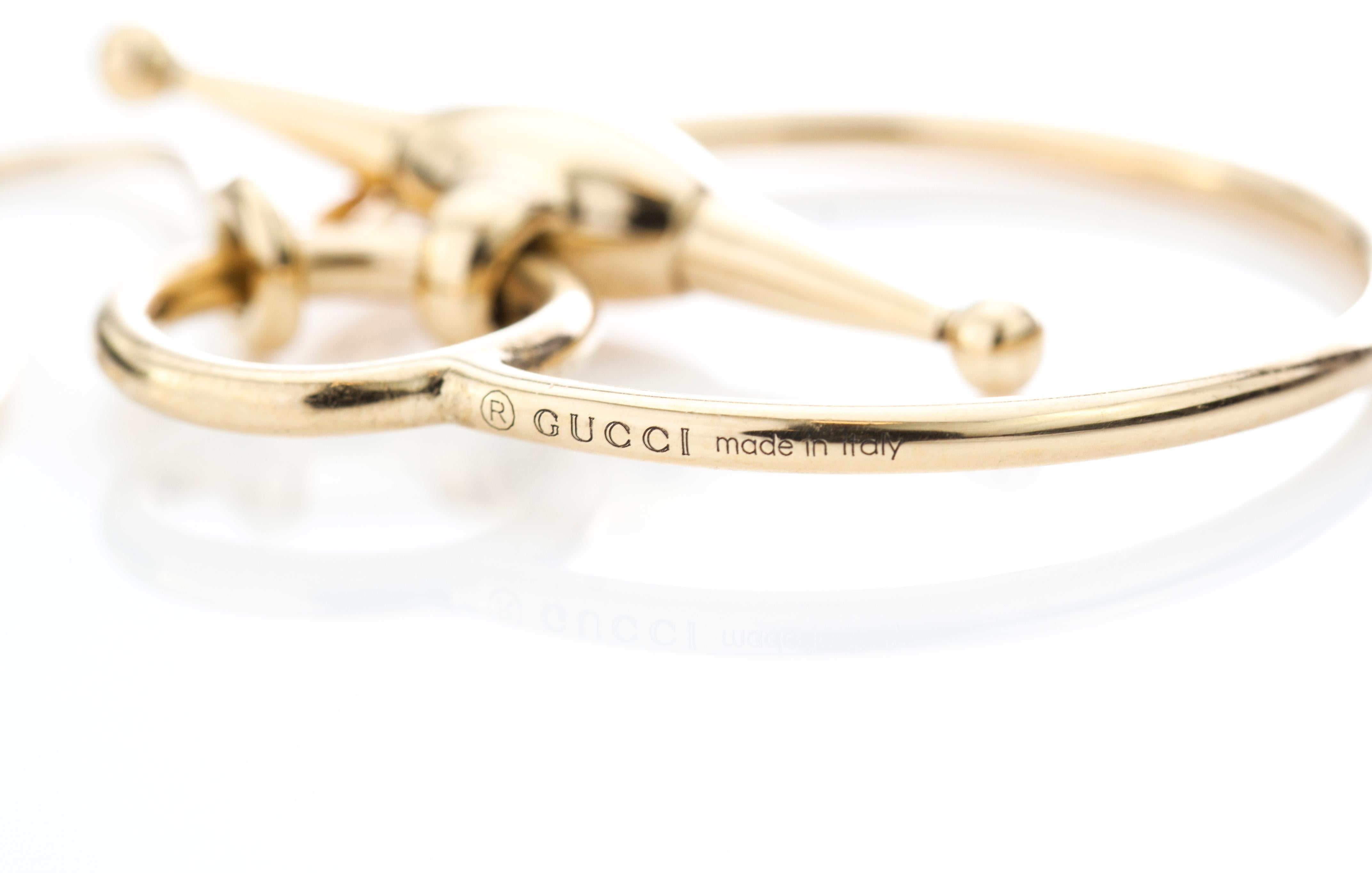 Gucci 18 Karat Gold Ladies Earrings In Good Condition In Braintree, GB