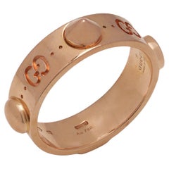 Gucci 18kt rose gold Iconic band ring with studs
