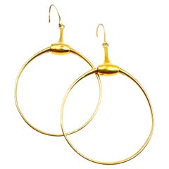 Gucci 18kt Yellow Gold Equestrian Bit Large Hoop Earrings