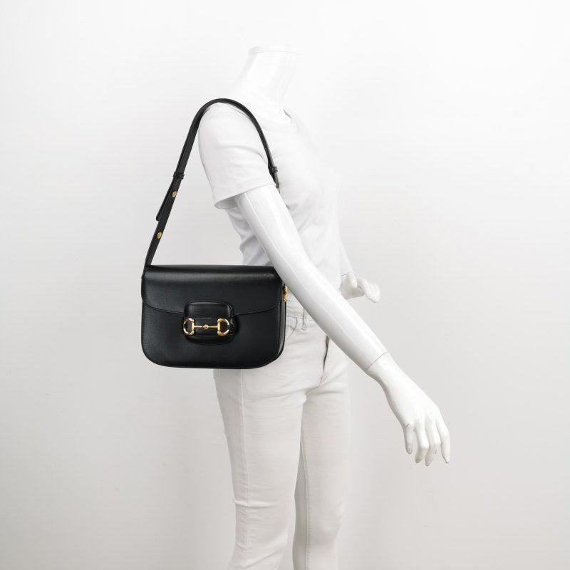 Women's Gucci 1955 Horsebit Bag Small Black Leather For Sale