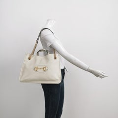 Gucci 1955 Horsebit Chain Tote Leather White