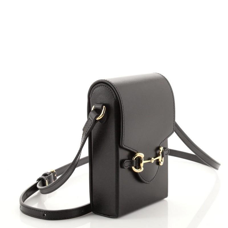 Black Gucci 1955 Horsebit Crossbody Bag Leather Mini