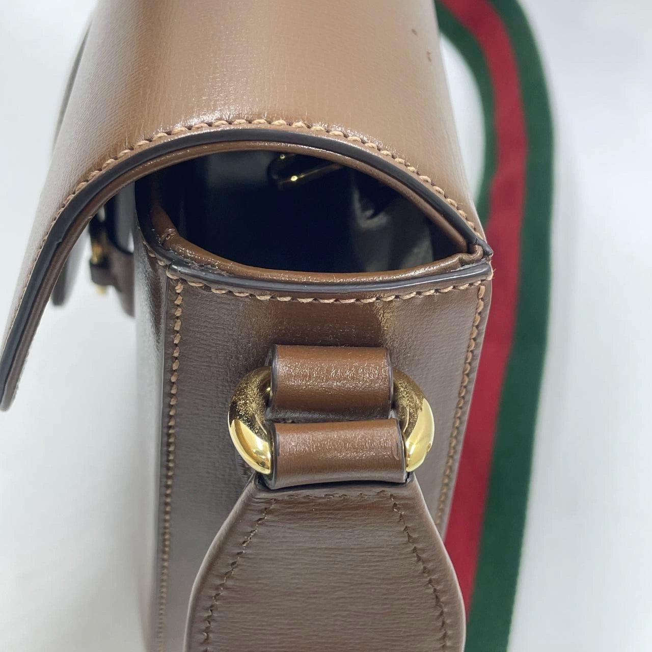 Gucci 1955 Horsebit Shoulder Bag Caramel Brown Leather Medium For Sale 12