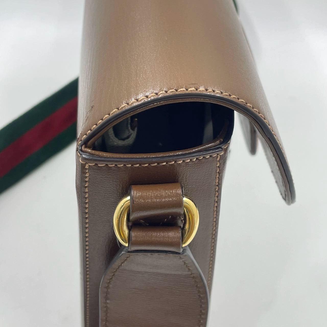 Gucci 1955 Horsebit Shoulder Bag Caramel Brown Leather Medium For Sale 13
