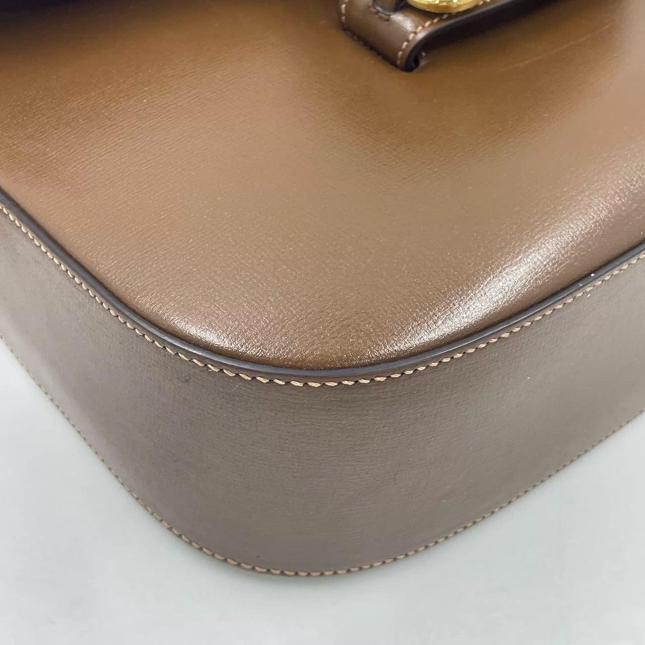 Gucci 1955 Horsebit Shoulder Bag Caramel Brown Leather Medium For Sale 14
