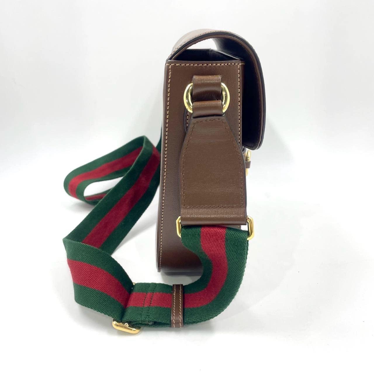 Gucci 1955 Horsebit Shoulder Bag Caramel Brown Leather Medium For Sale 1