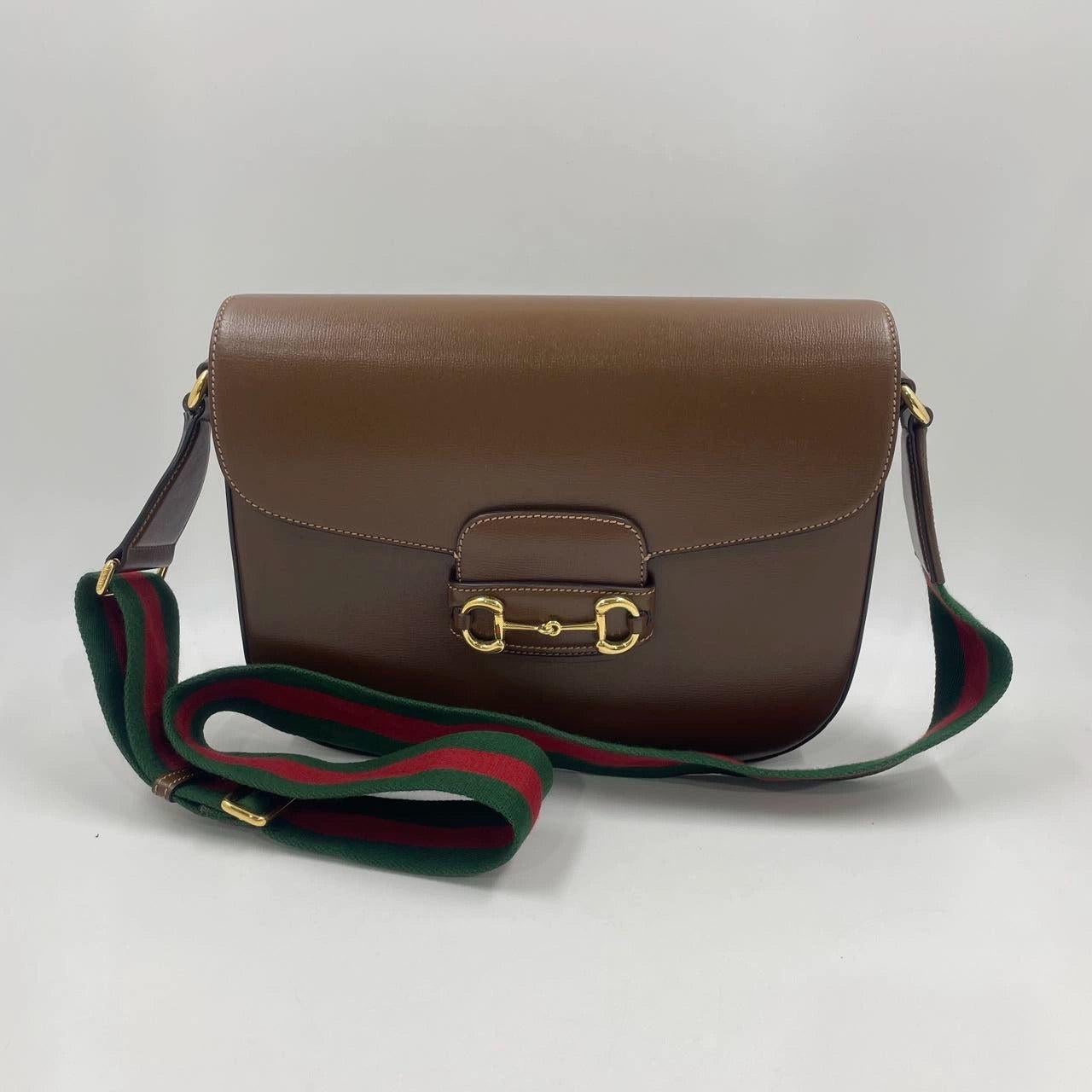Gucci 1955 Horsebit Shoulder Bag Caramel Brown Leather Medium For Sale 4