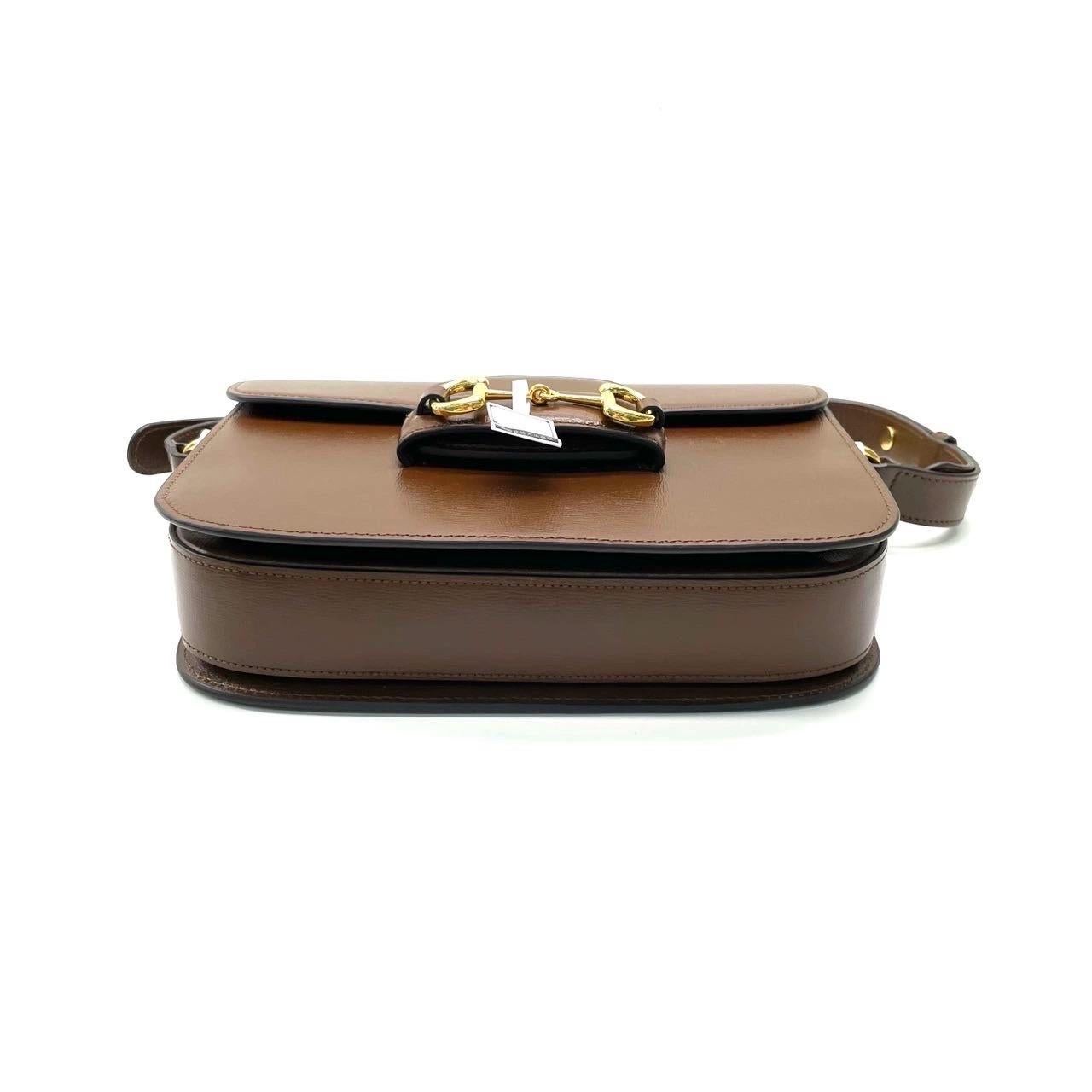 Gucci 1955 Horsebit Shoulder Bag Caramel Brown Small Leather For Sale 6