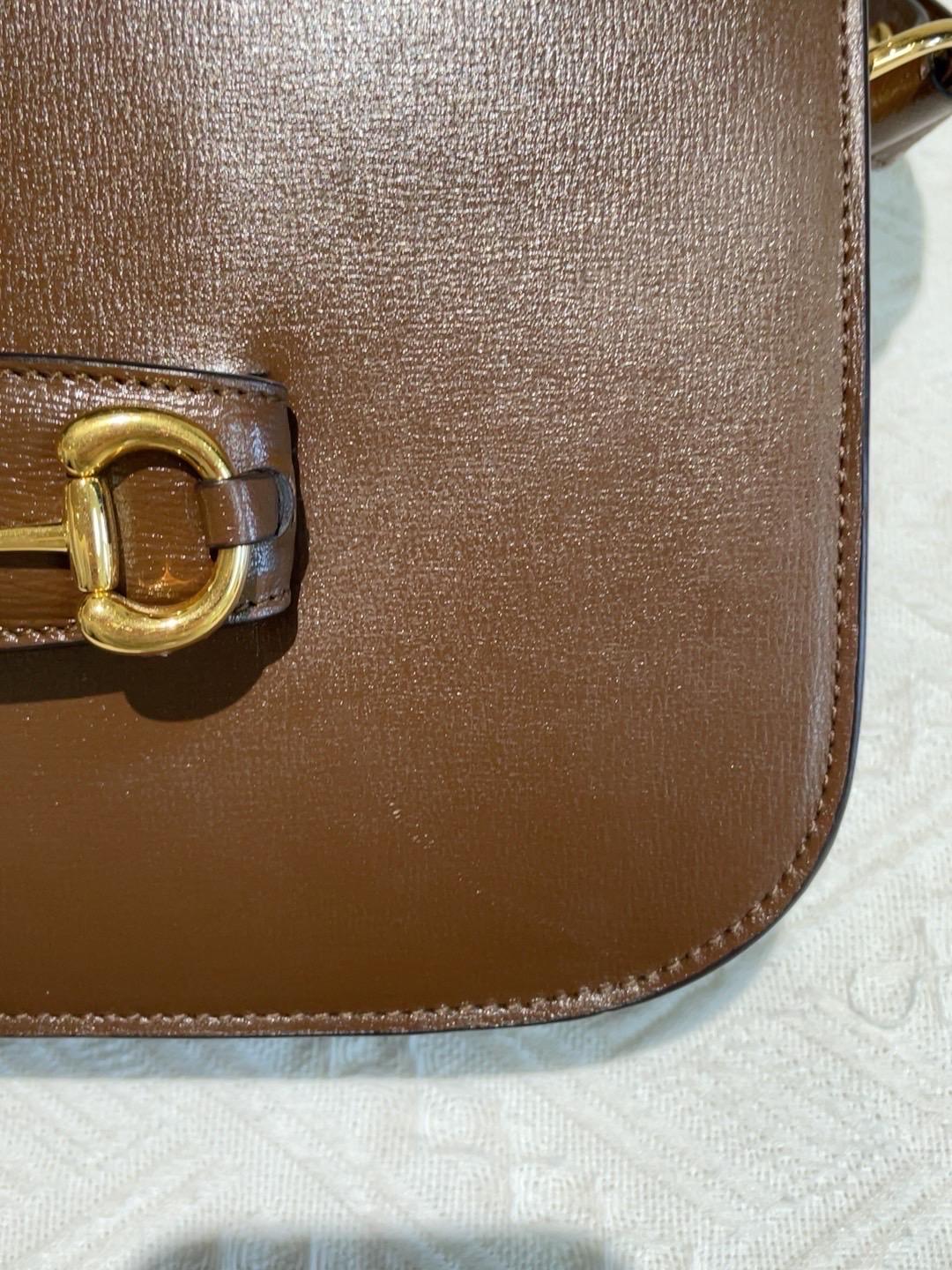 Gucci 1955 Horsebit Shoulder Bag Caramel Brown Small Leather 9