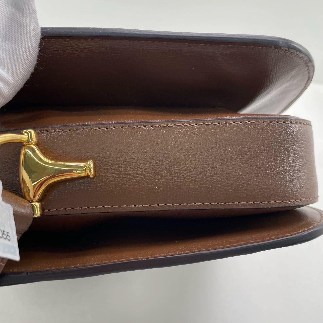 Gucci 1955 Horsebit Shoulder Bag Caramel Brown Small Leather 10