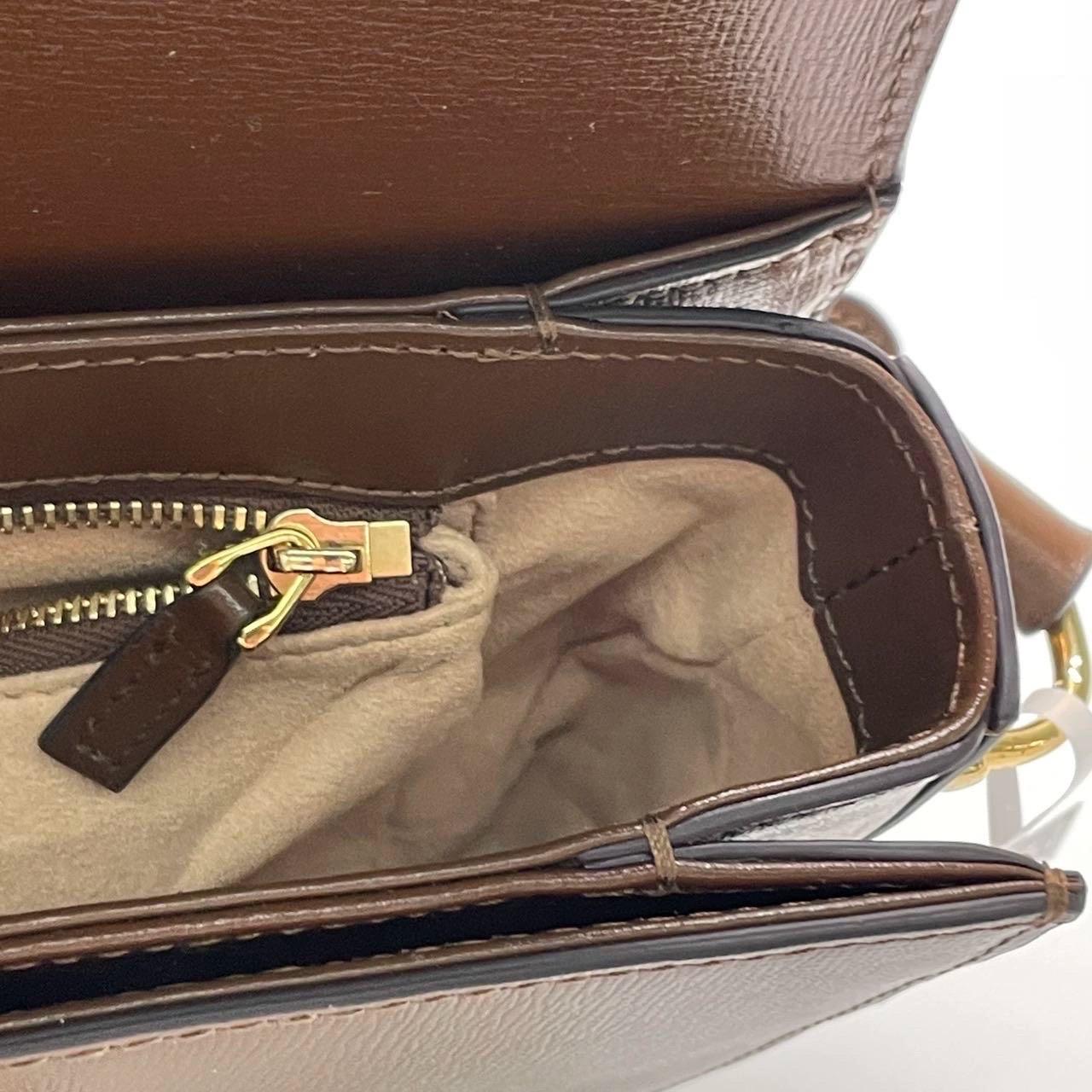 Gucci 1955 Horsebit Shoulder Bag Caramel Brown Small Leather For Sale 11