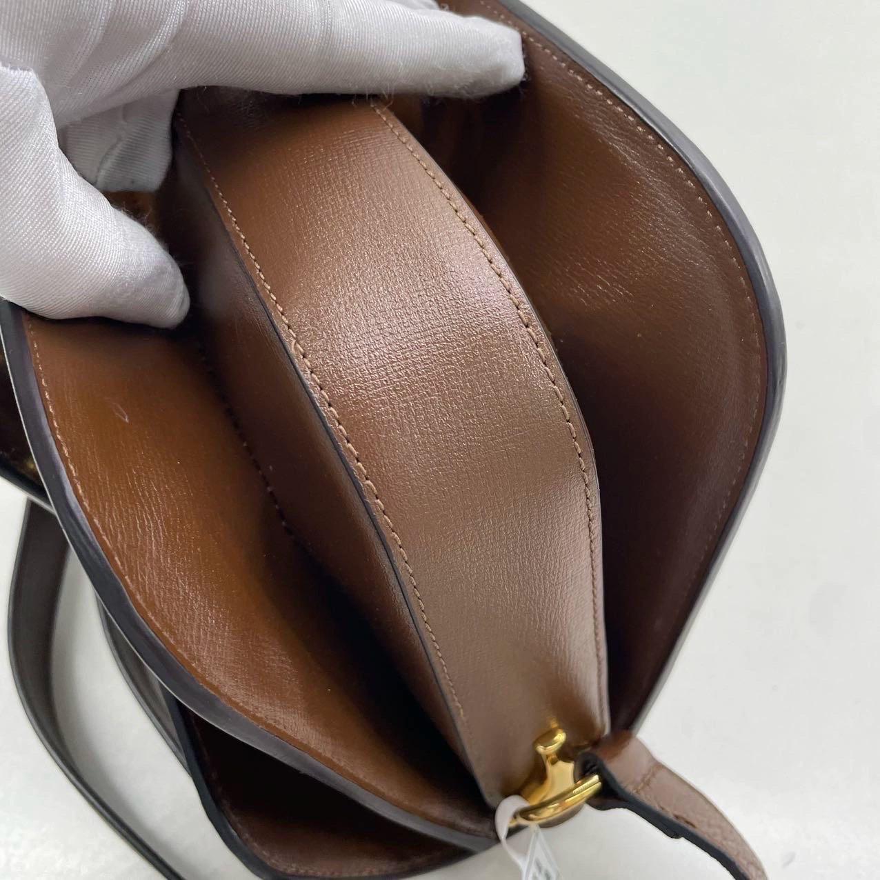 Gucci 1955 Horsebit Shoulder Bag Caramel Brown Small Leather 13