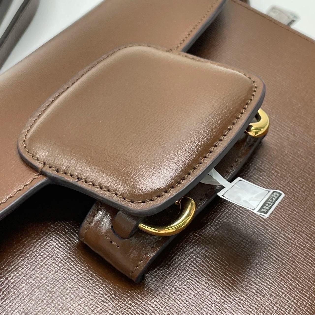 Gucci 1955 Horsebit Shoulder Bag Caramel Brown Small Leather For Sale 13