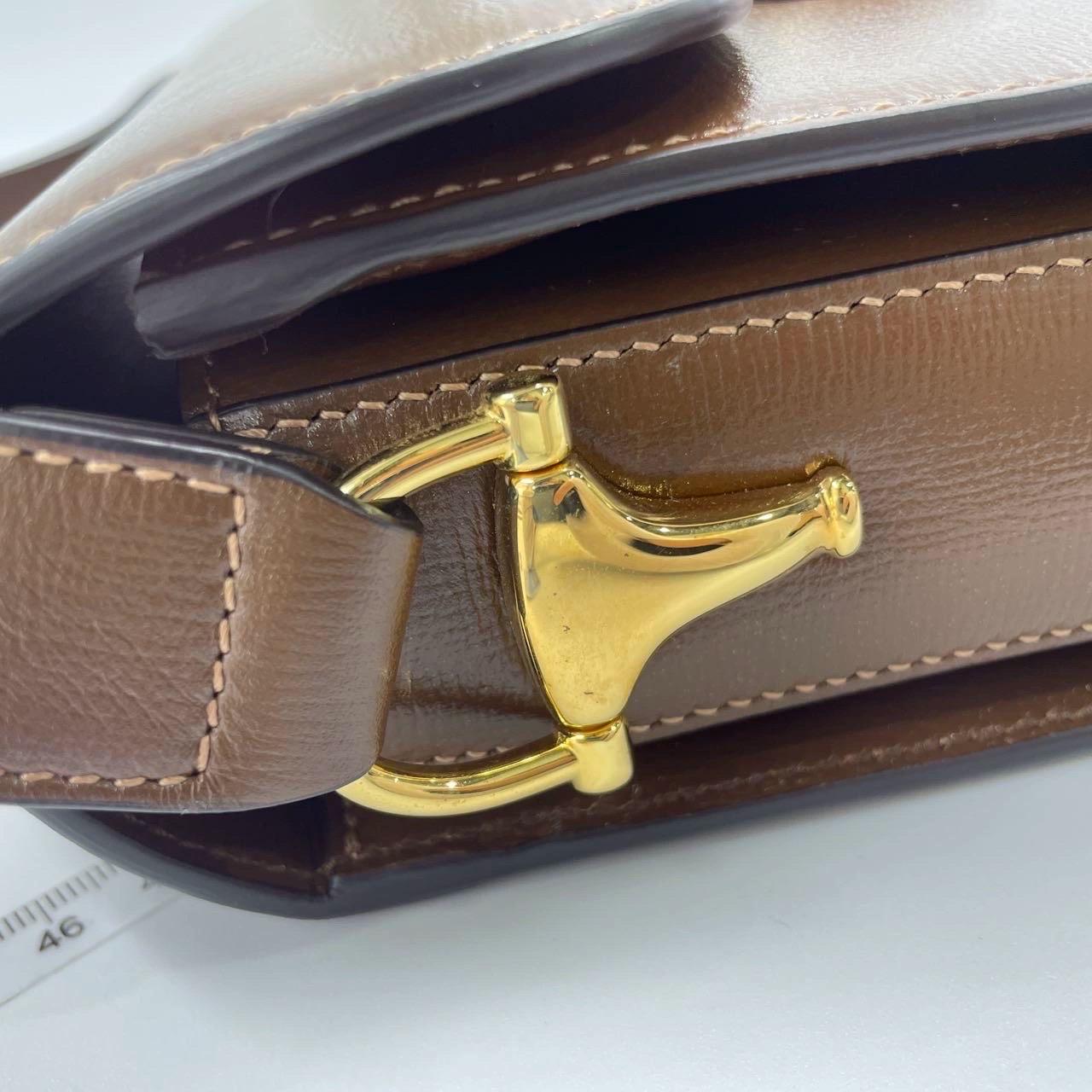 Gucci 1955 Horsebit Shoulder Bag Caramel Brown Small Leather 13