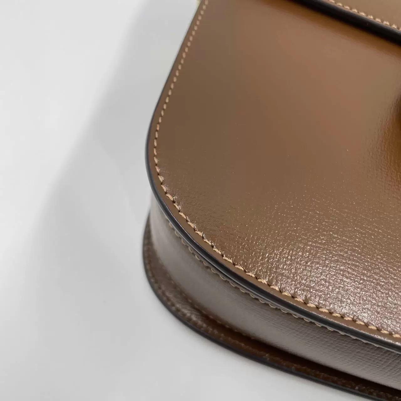 Gucci 1955 Horsebit Shoulder Bag Caramel Brown Small Leather 14