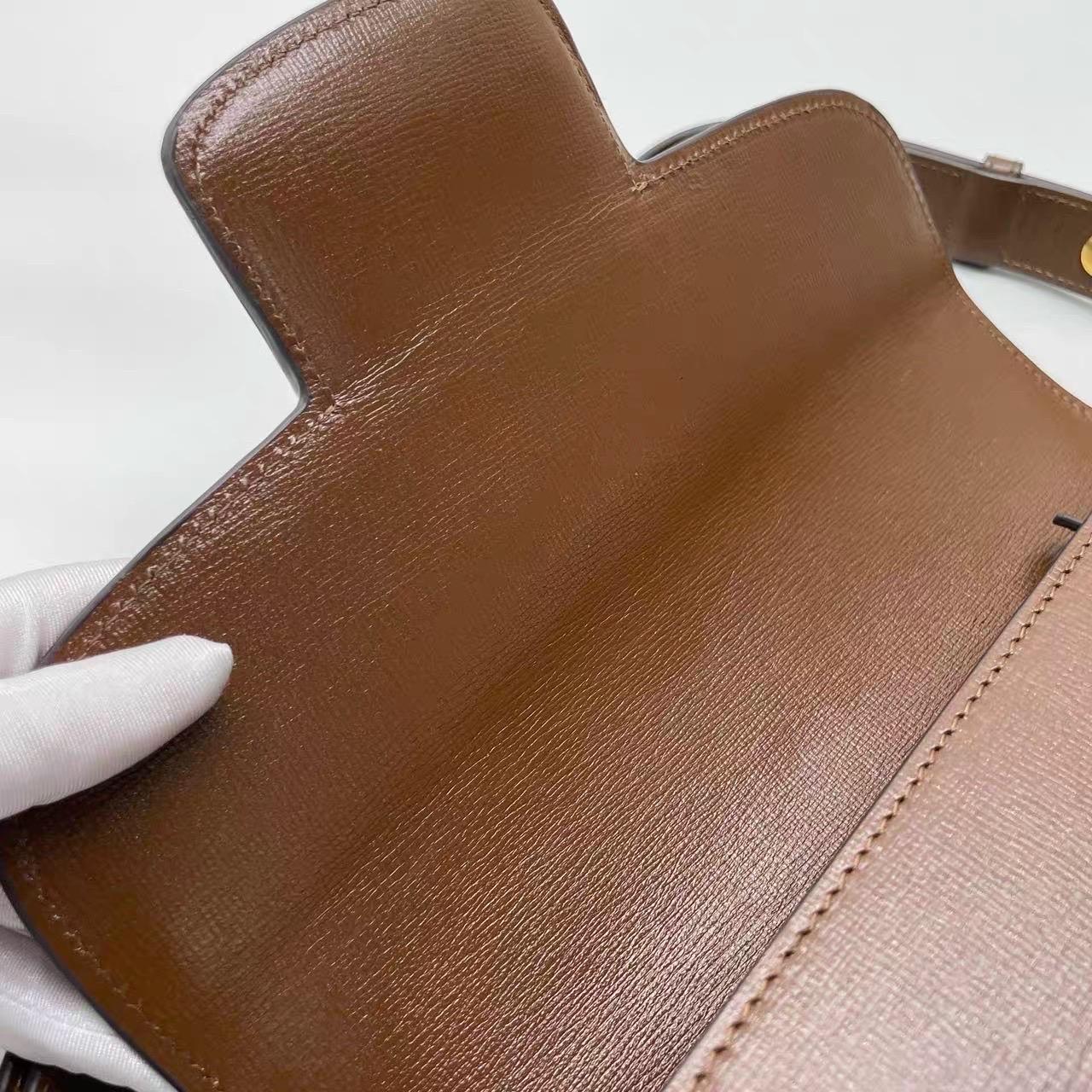 Gucci 1955 Horsebit Shoulder Bag Caramel Brown Small Leather For Sale 15