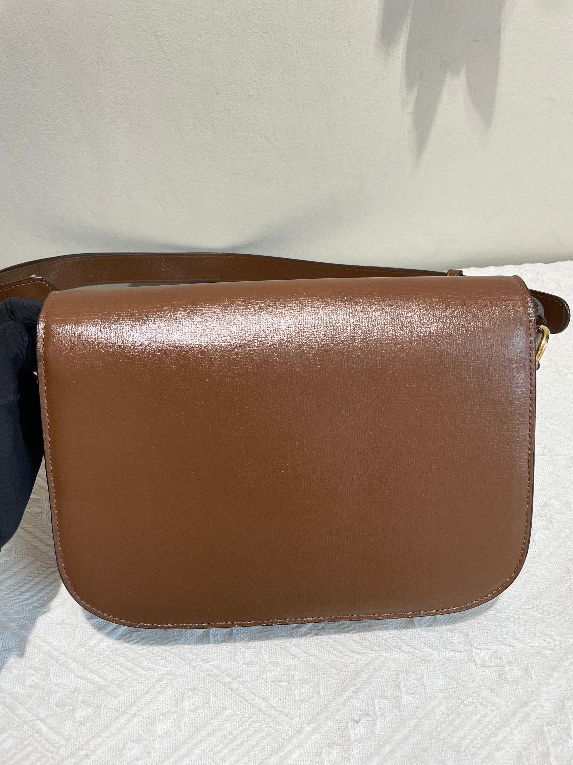 Gucci 1955 Horsebit Shoulder Bag Caramel Brown Small Leather 16