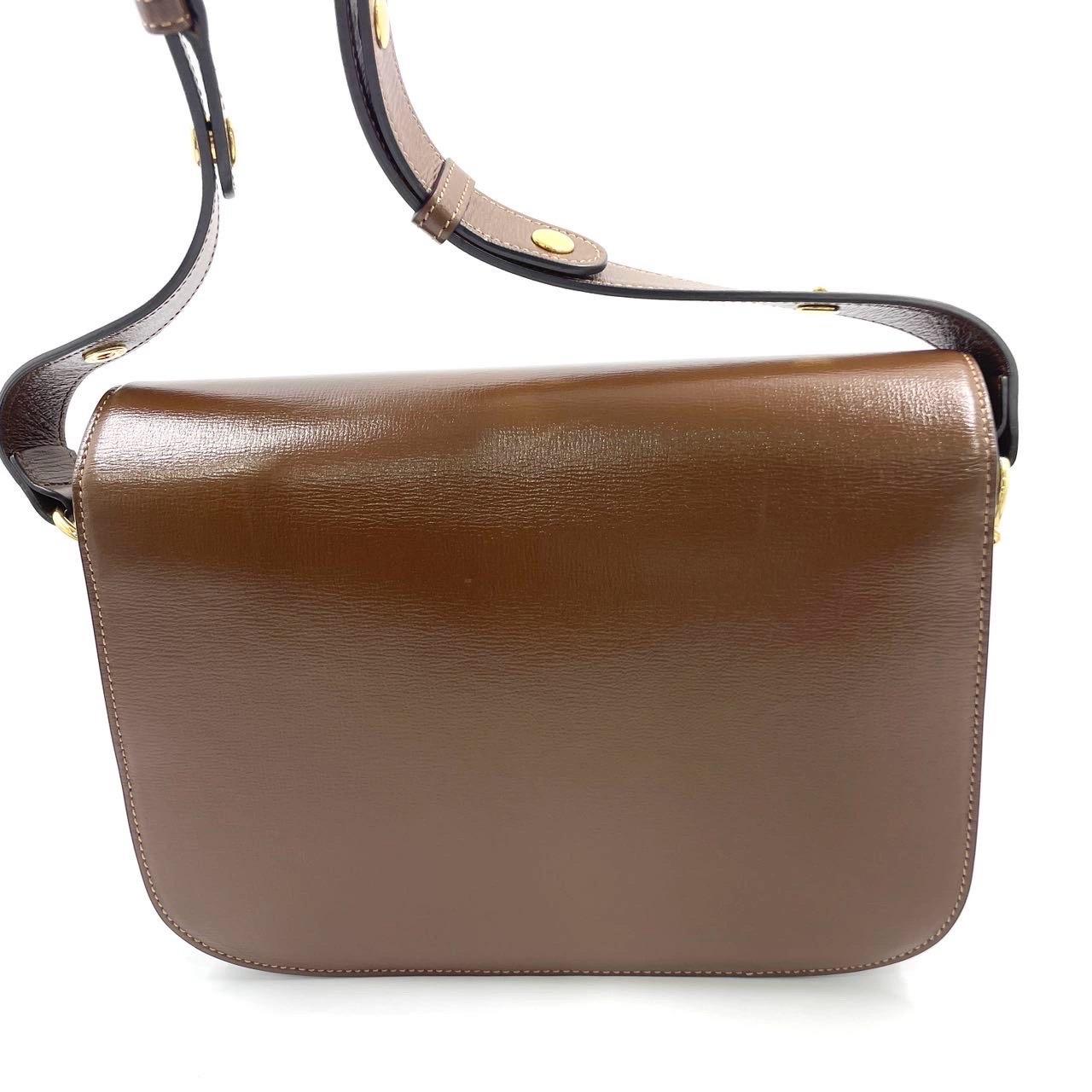 Marron Gucci 1955 Horsebit Shoulder Bag Caramel Brown Small Leather