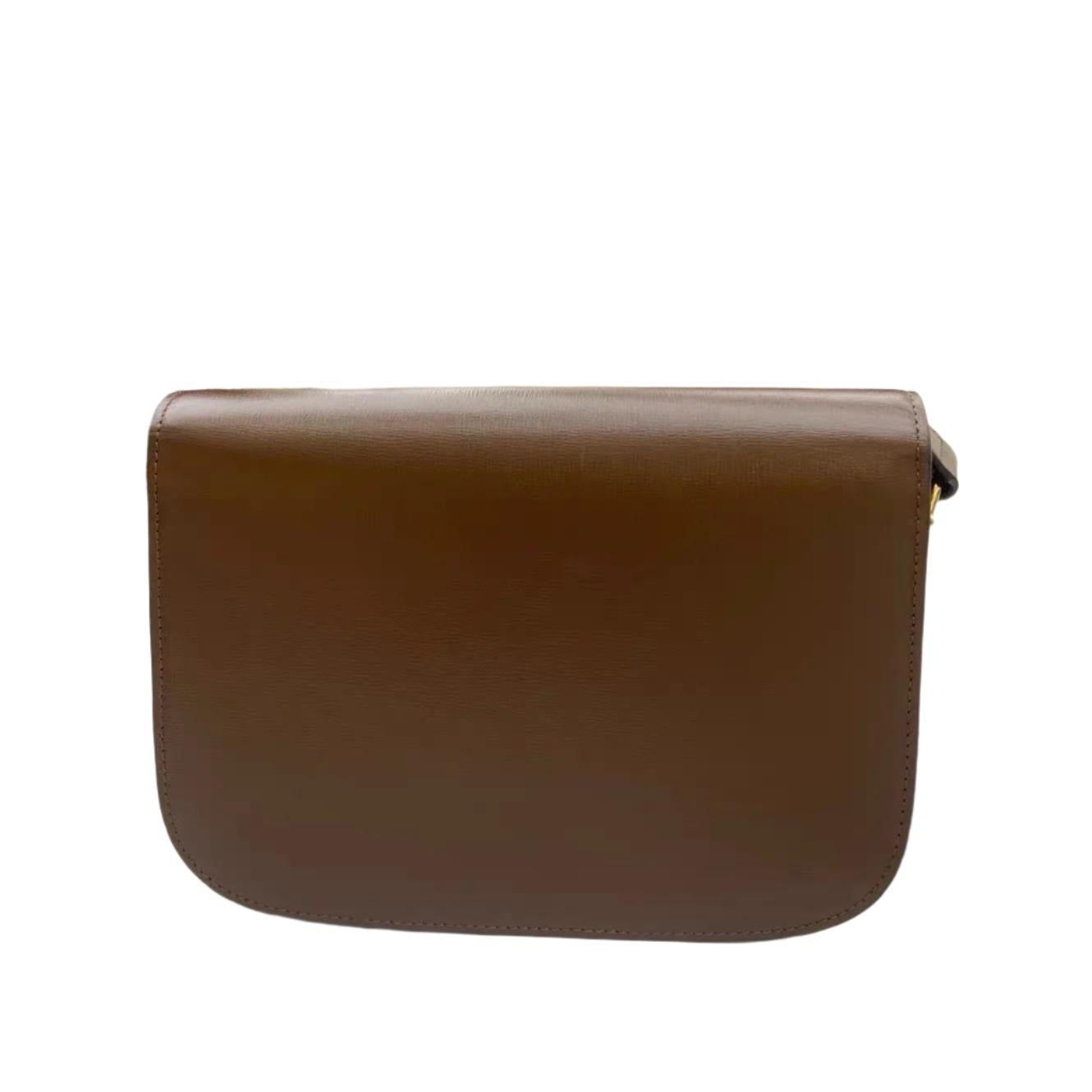 Gucci 1955 Horsebit Shoulder Bag Caramel Brown Small Leather In Excellent Condition For Sale In AUBERVILLIERS, FR