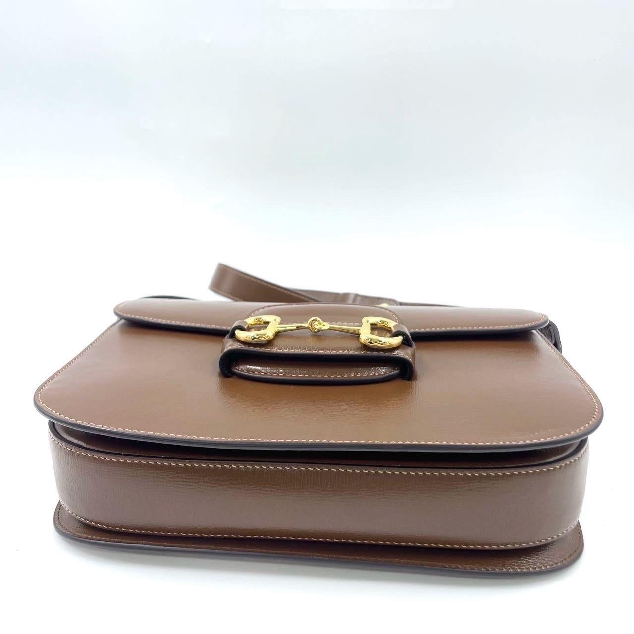 Gucci 1955 Horsebit Shoulder Bag Caramel Brown Small Leather Bon état à AUBERVILLIERS, FR