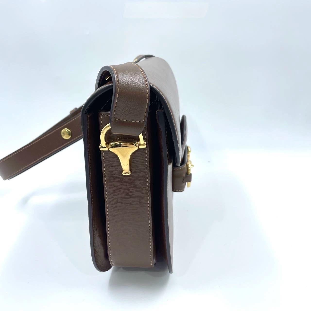  Gucci 1955 Horsebit Shoulder Bag Caramel Brown Small Leather Pour femmes 