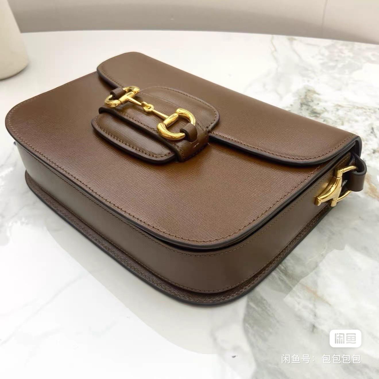 Gucci 1955 Horsebit Shoulder Bag Caramel Brown Small Leather For Sale 1