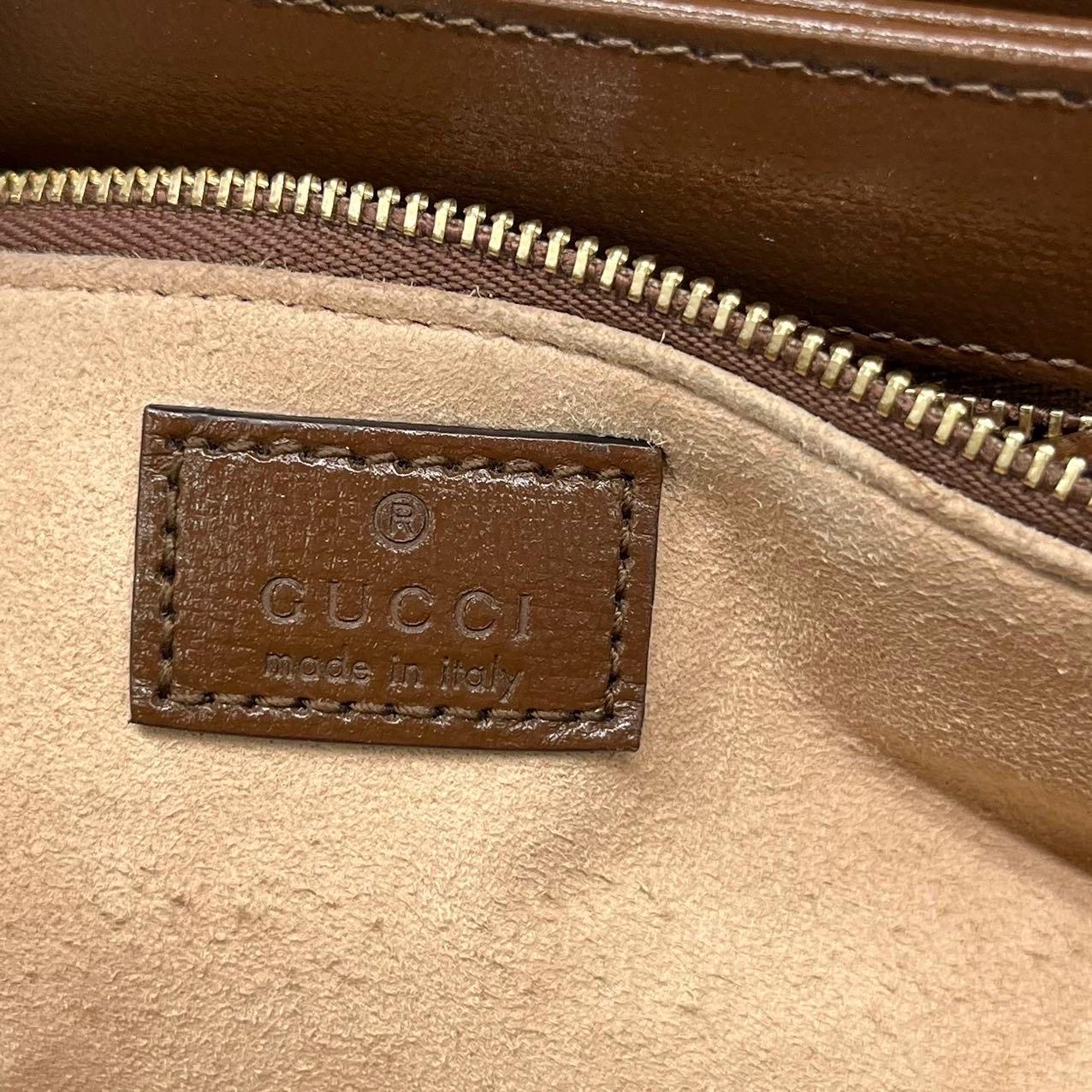 Gucci 1955 Horsebit Borsa a tracolla in pelle marrone caramello piccola in vendita 1