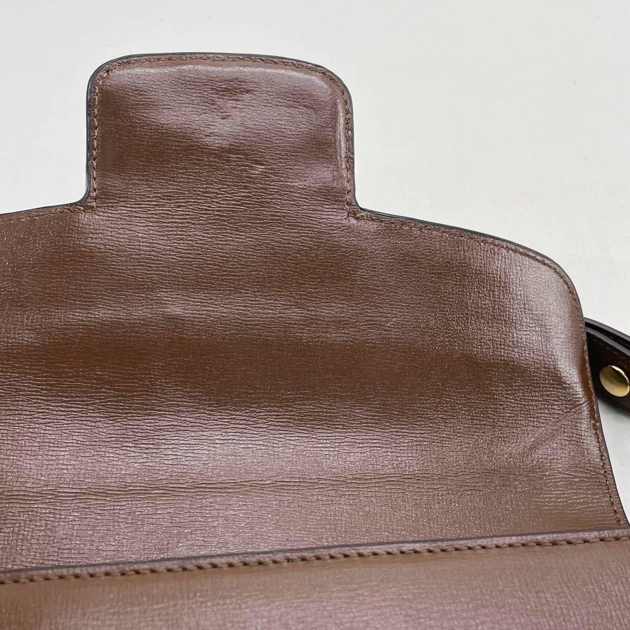 Gucci 1955 Horsebit Shoulder Bag Caramel Brown Small Leather 5