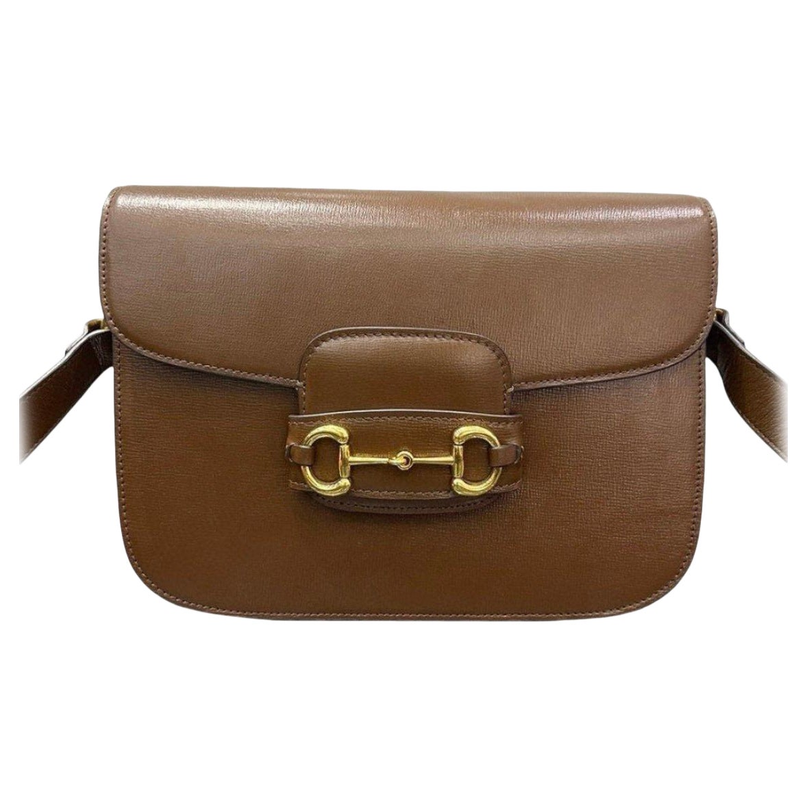 Gucci 1955 Horsebit Shoulder Bag Caramel Brown Small Leather