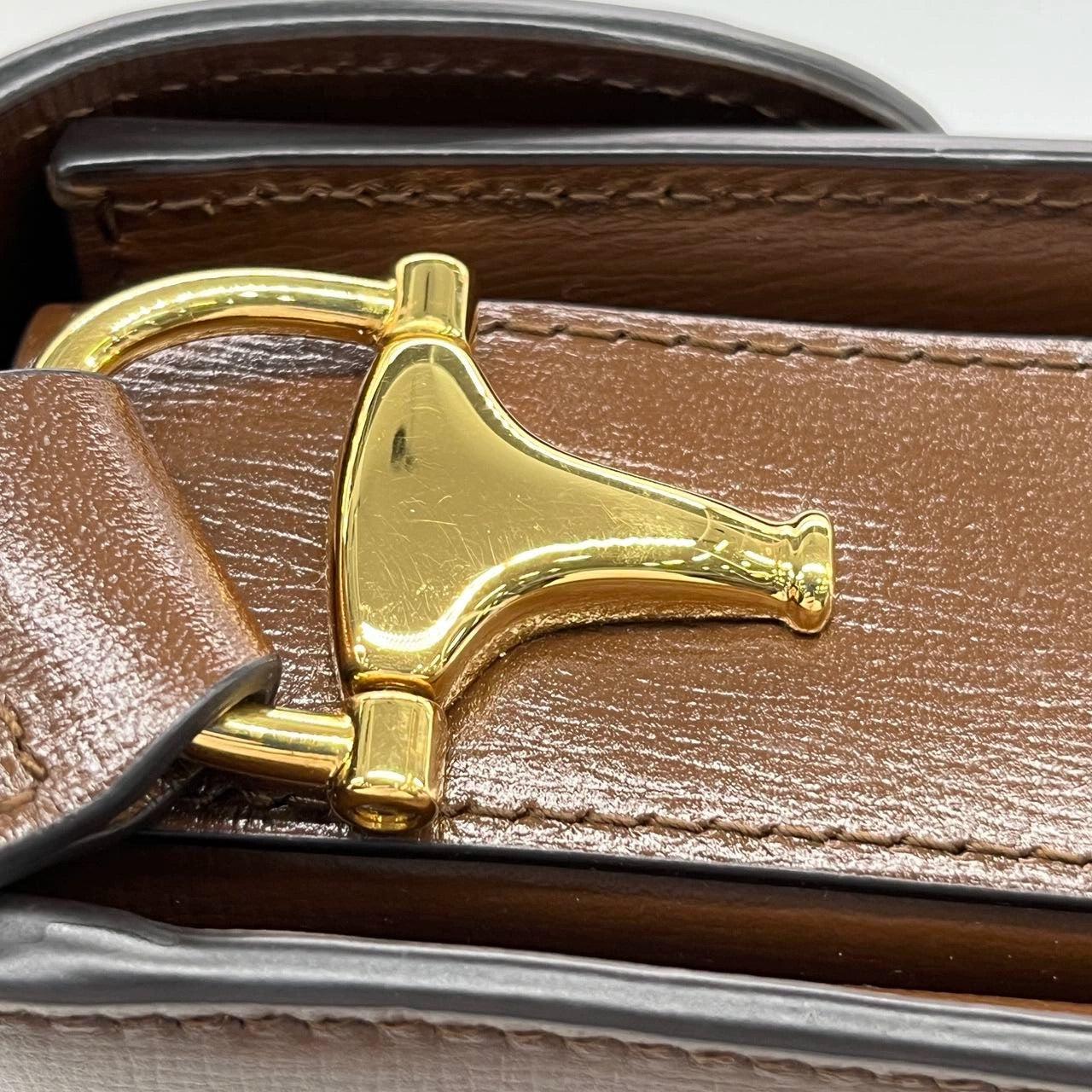Gucci 1955 Horsebit Shoulder Bag Caramel Brown Small Leather Never Worn 8