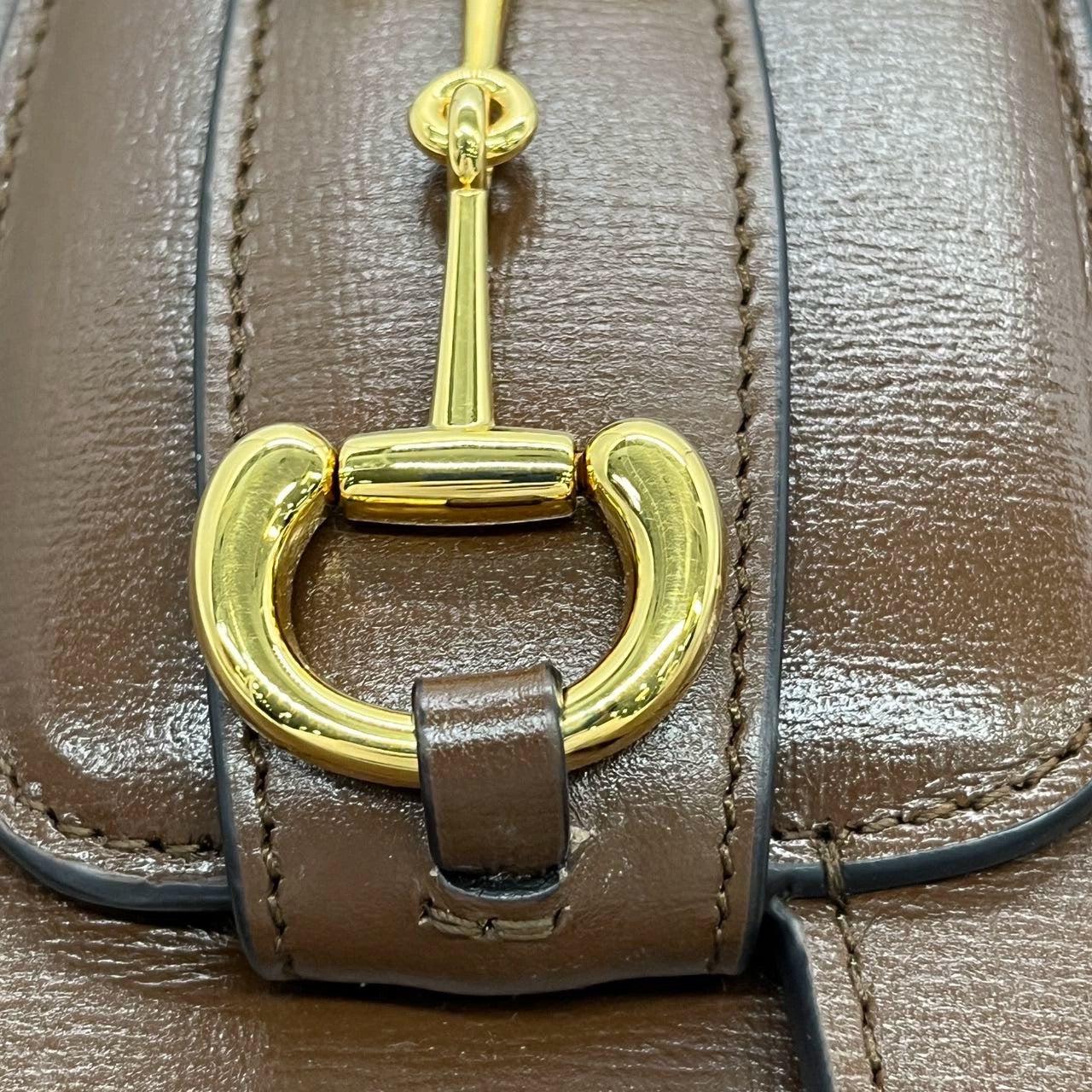 Gucci 1955 Horsebit Shoulder Bag Caramel Brown Small Leather Never Worn 11