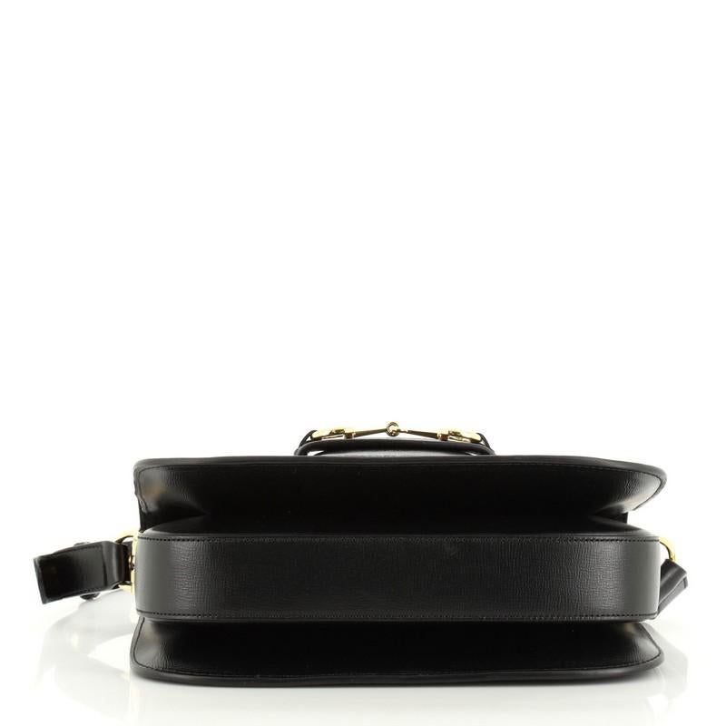 Black Gucci 1955 Horsebit Shoulder Bag Leather Small