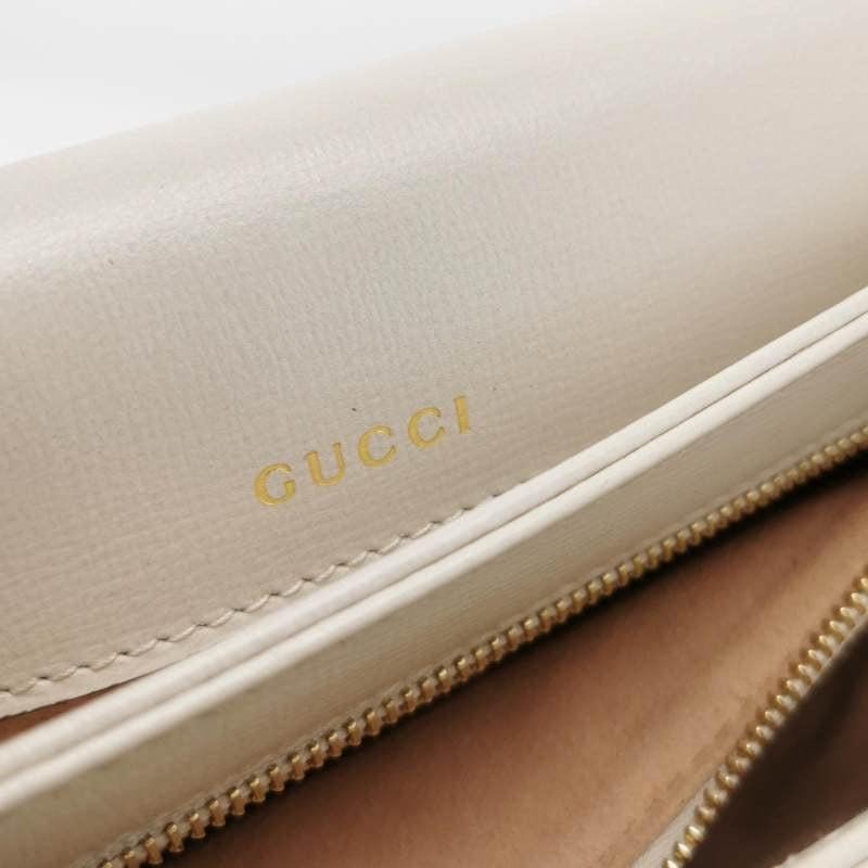 Gucci 1955 Horsebit Shoulder Bag White Small Leather For Sale 5