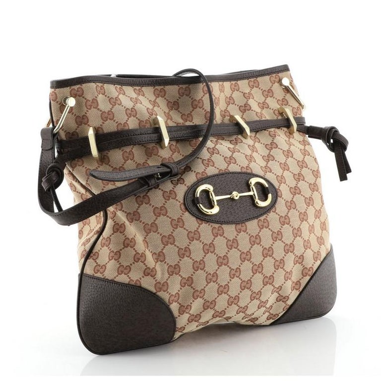 Gucci 1955 Morsetto Horsebit Messenger Bag GG Canvas Large at 1stDibs