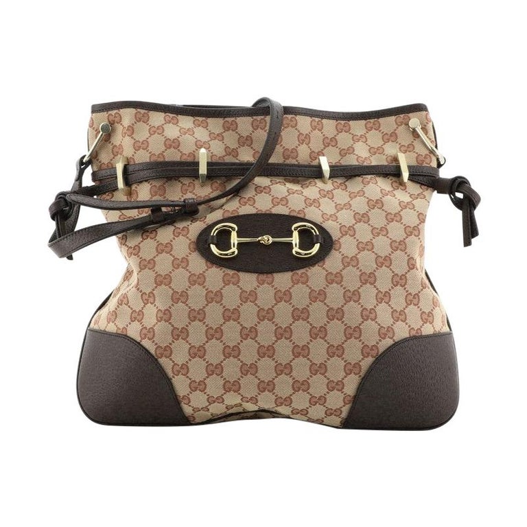 Gucci Horsebit 1955 Top Handle Bag Canvas Mini at 1stDibs