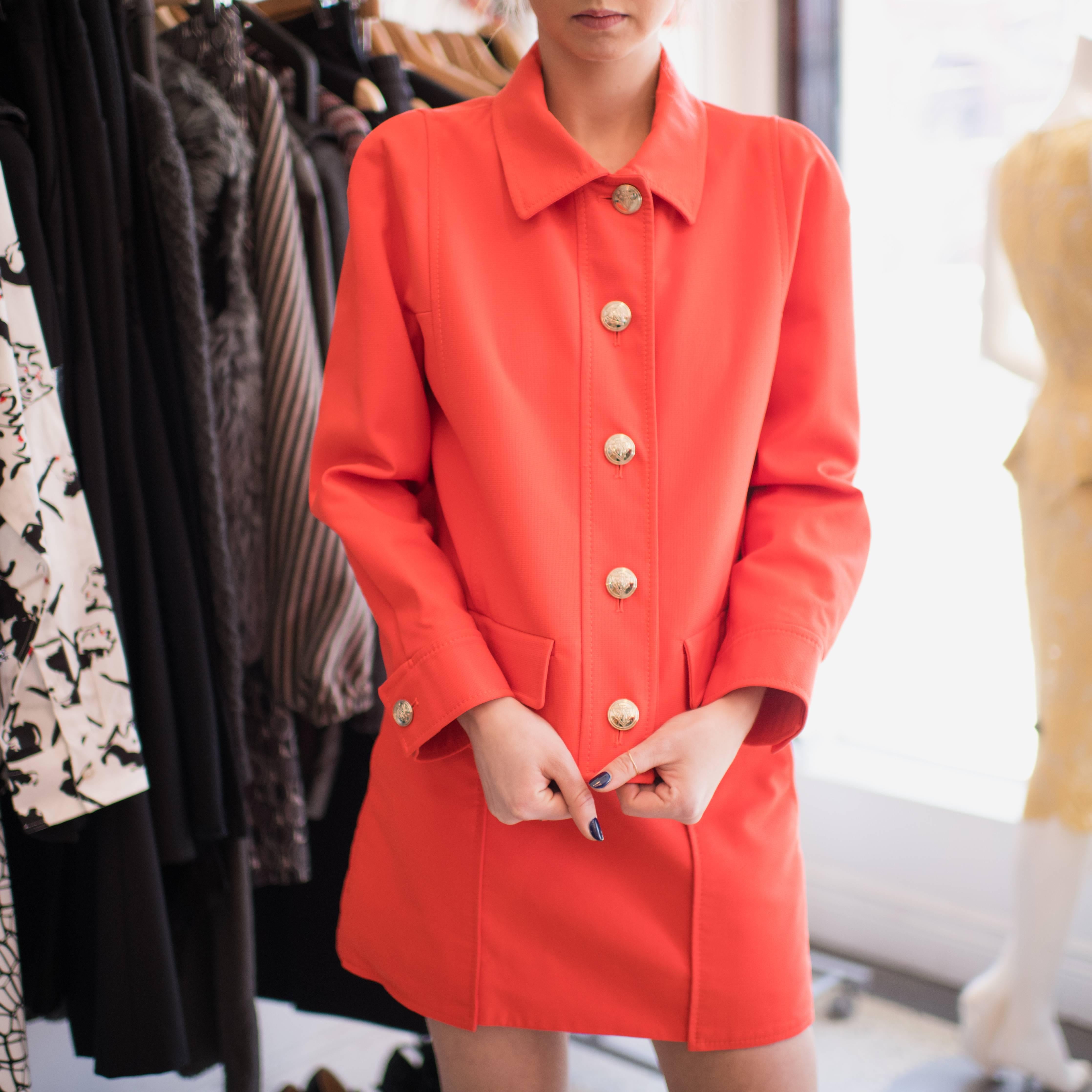 Gucci 1960 Style Skirt Suit with Gold Shield Buttons 10
