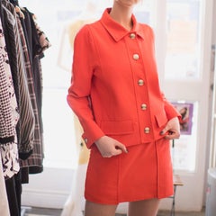 Gucci 1960 Style Skirt Suit with Gold Shield Buttons