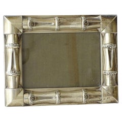 Gucci 1960s Silver Bamboo Picture Frame.