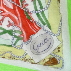 Gucci 1960s V. Accornero Aquatic Print Scarf