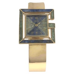 Gucci 1960s Yellow Gold and Stone Set Ladies Bangle Bracelet Watch