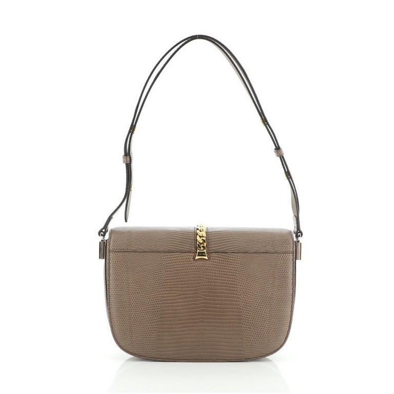 GUCCI grey leather SYLVIE SMALL FLAP Shoulder Bag For Sale at 1stDibs