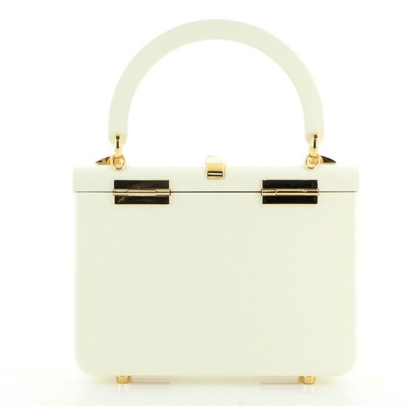 White Gucci 1969 Sylvie Top Handle Bag Plexiglass Mini